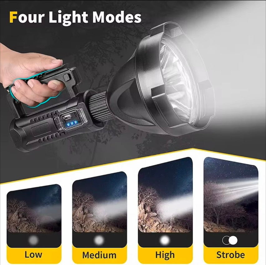 Mountain P120 High Power LED Flashlight  USB Rechargeable Searchlight Camping Light