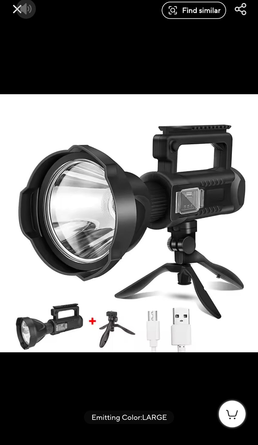 Mountain P120 High Power LED Flashlight  USB Rechargeable Searchlight Camping Light