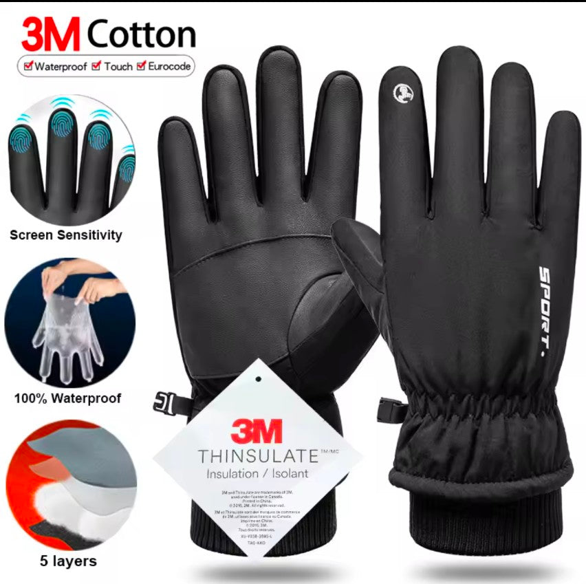 Snow Thermal Winter Warm Ski Gloves waterproof Touch Screen Fleece Gloves Non-slip