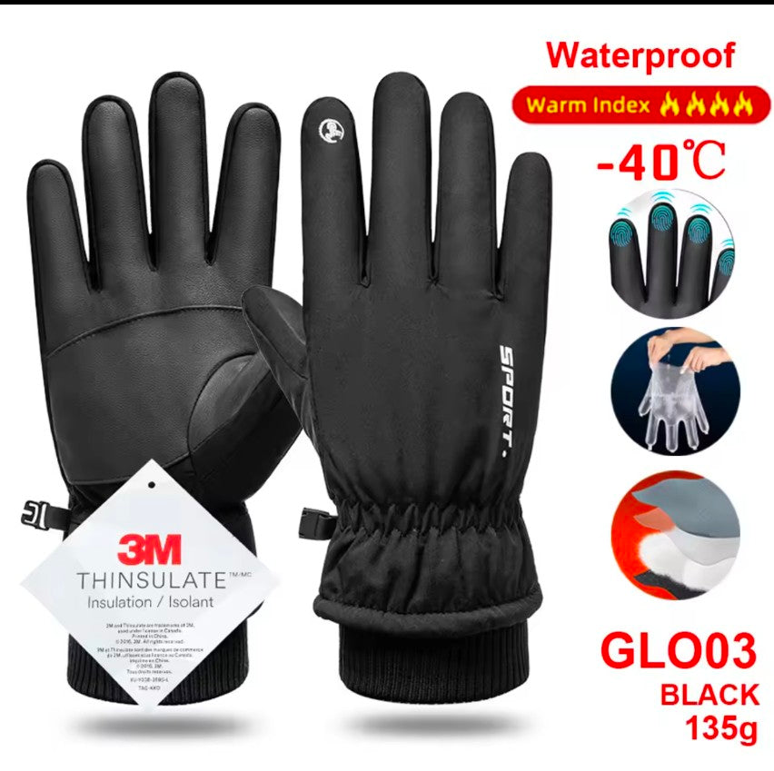 Snow Thermal Winter Warm Ski Gloves waterproof Touch Screen Fleece Gloves Non-slip