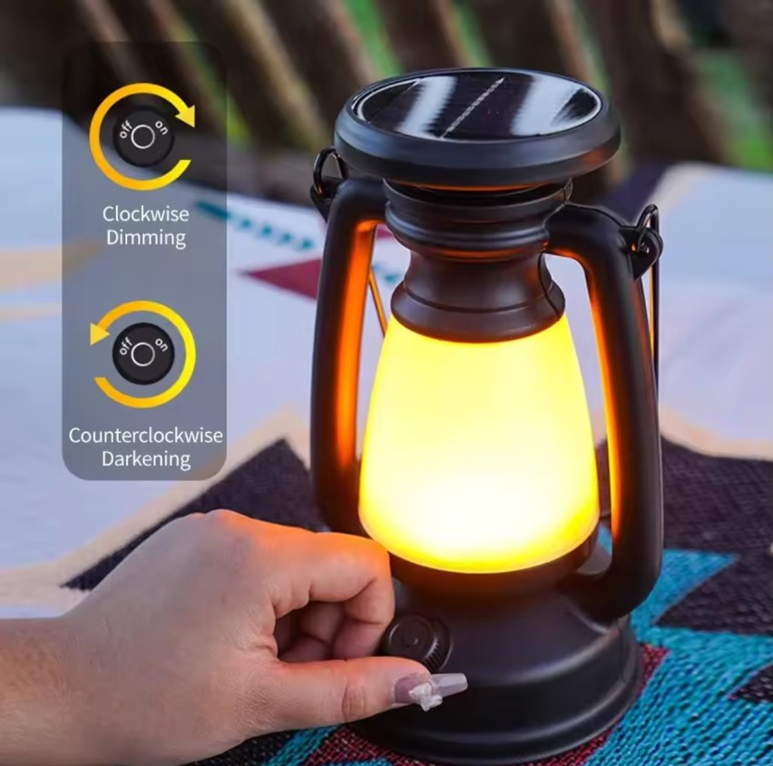 Solar Lantern Rechargeable/Solar Charging Camping Light Portable Camping Lanterns 3 Lighting Modes