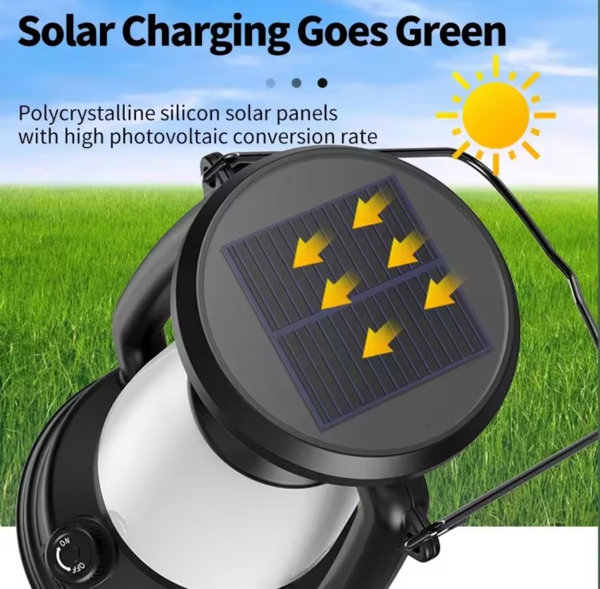 Solar Lantern Rechargeable/Solar Charging Camping Light Portable Camping Lanterns 3 Lighting Modes