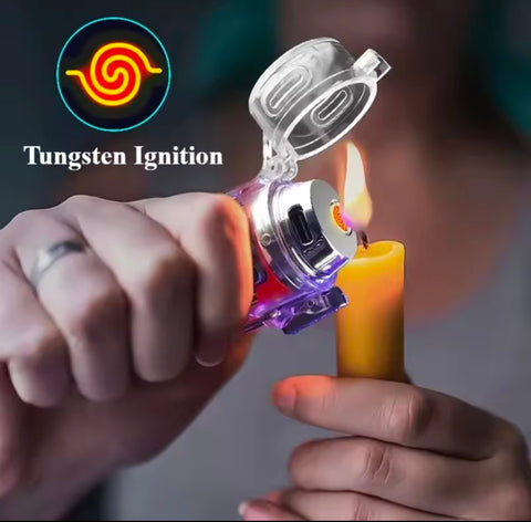 2 in 1 Rechargeable Tungsten Lighter & Torch Transparent
