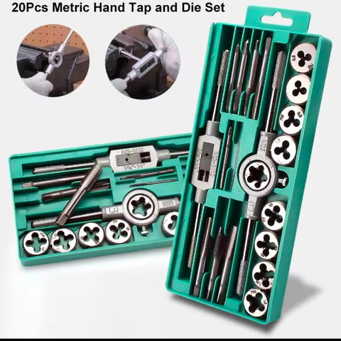 20Pcs Metric Hand Tap and Die Set Multifunction