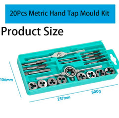 20Pcs Metric Hand Tap and Die Set Multifunction