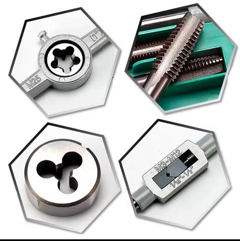 20Pcs Metric Hand Tap and Die Set Multifunction