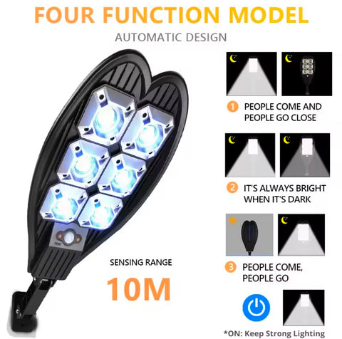 6-156 Solar LED Street Light Waterproof Remote Control Outdoor Security Wall Light