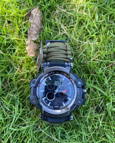 Russian Yuzex Outdoor Survival Paracord Waterproof Military Watch 6 in 1 Multi Functional