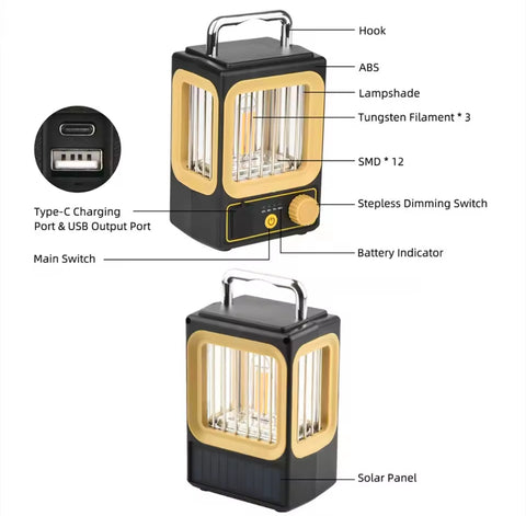 Rechargeable Portable Camping Lantern - waterproof