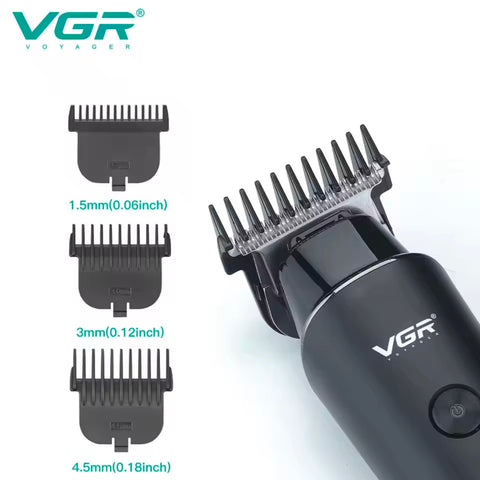 VGR V-290 Digital Display Professional Cordless Hair Clippers Cutter Rechargeable Wireless Hair Grooming Set Beard Trimming Beard Styling Rechargeable Li-ion Battery 600mAh 120 mins Runtime - Golden