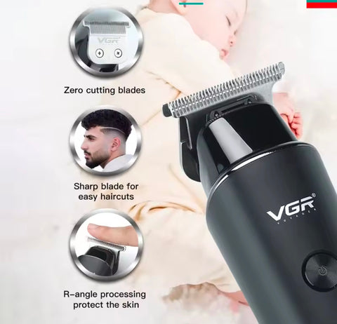 VGR V-290 Digital Display Professional Cordless Hair Clippers Cutter Rechargeable Wireless Hair Grooming Set Beard Trimming Beard Styling Rechargeable Li-ion Battery 600mAh 120 mins Runtime - Golden