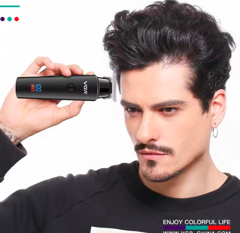 VGR V-290 Digital Display Professional Cordless Hair Clippers Cutter Rechargeable Wireless Hair Grooming Set Beard Trimming Beard Styling Rechargeable Li-ion Battery 600mAh 120 mins Runtime - Golden