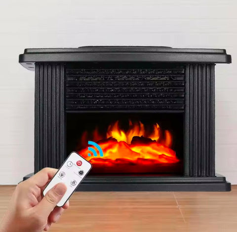 Portable Fireplace Desktop Heater With Remote Control EU/US/UK Plug Fan Heater Office