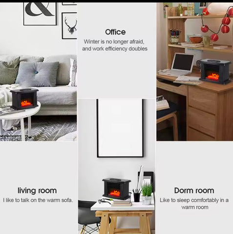 Portable Fireplace Desktop Heater With Remote Control EU/US/UK Plug Fan Heater Office