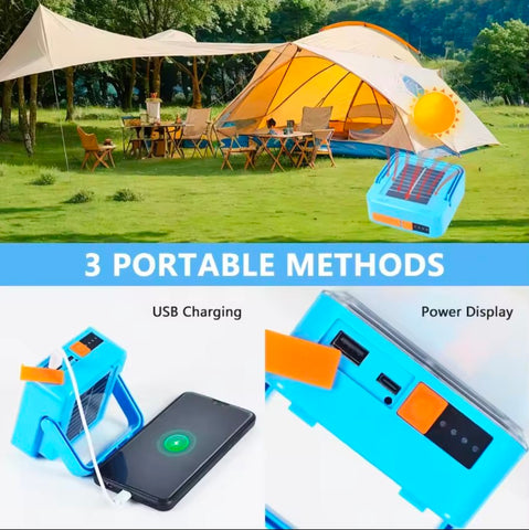Portable COB Solar 50W  Multifunction Solar & Chargeable Led work Light