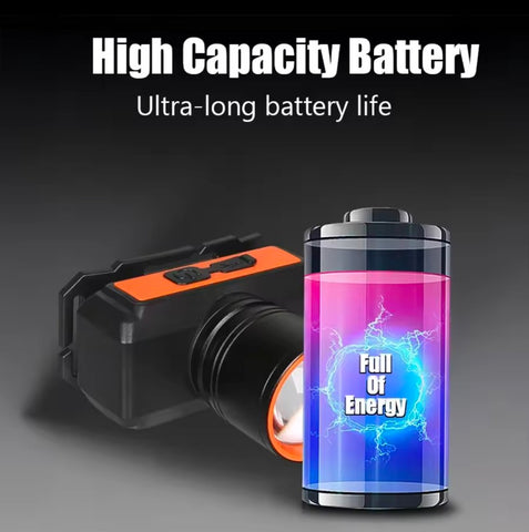 Long Range Japani Zoomable Headlight With Powerfull Led Torch Rechargeable 18650