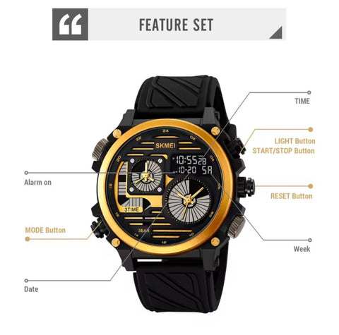 SKMEI Creative Cool 4 Time Display Countdown Digital Sport Watch