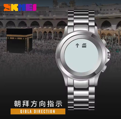 SKMEI 2270 Muslim Azan Digital Watch Led Light Display Sport Watch Hijri Pilgrimage Time Reminder
