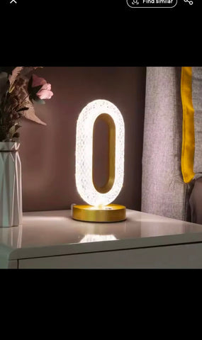 Elegant Oval Crystal Table Lamp - Stylish Rechargeable Night Light