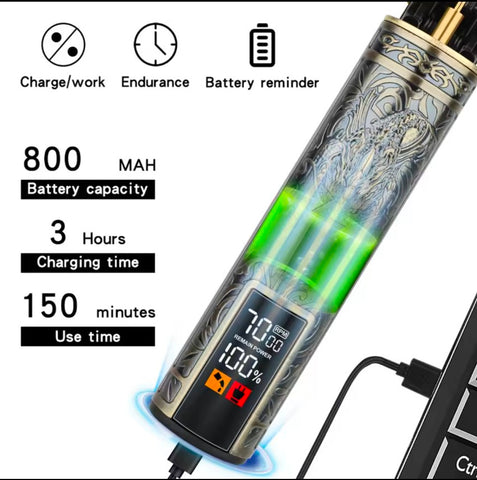 Vintage T9 High quality LED display razor USB Electric Men's Beard knife Revolving body wash Trimmer