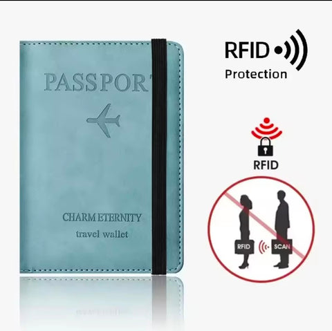 Passport wallet RFID Blocking Leather Card Case Passport Holder