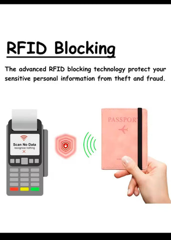 Passport wallet RFID Blocking Leather Card Case Passport Holder
