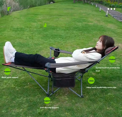 Portable Ultralight Folding Chair, Dual-purpose Backrest Recliner