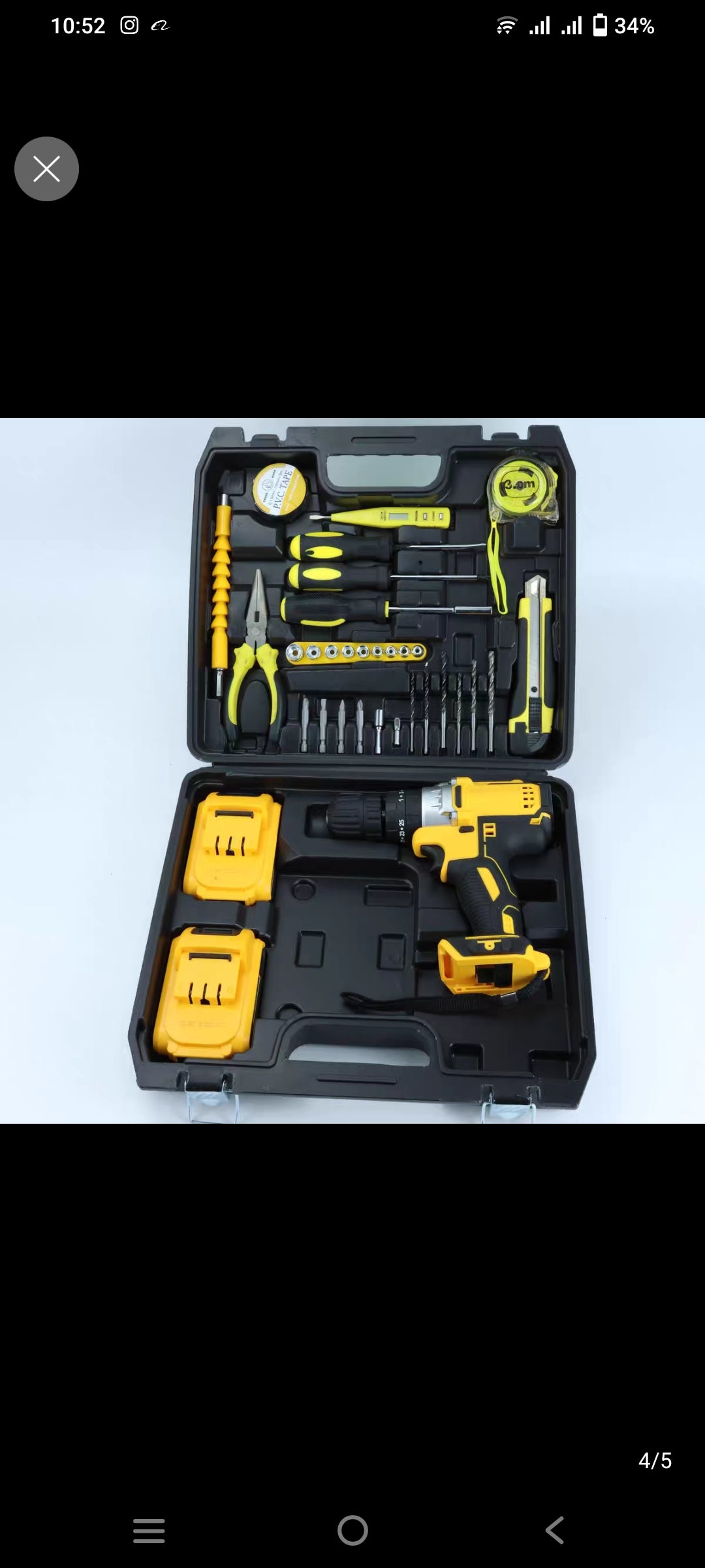 Dawreek 24V Dual Battery Gearbox 35 pieces Chargeable Drill and tool kit