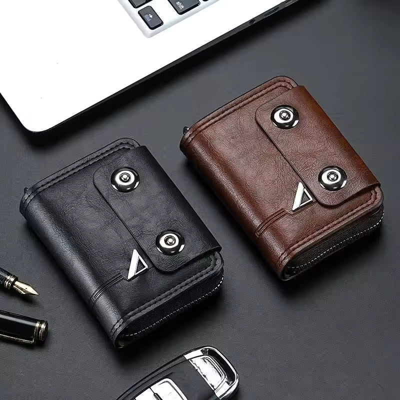 High-Quality Leather Wallet with Double Buckle