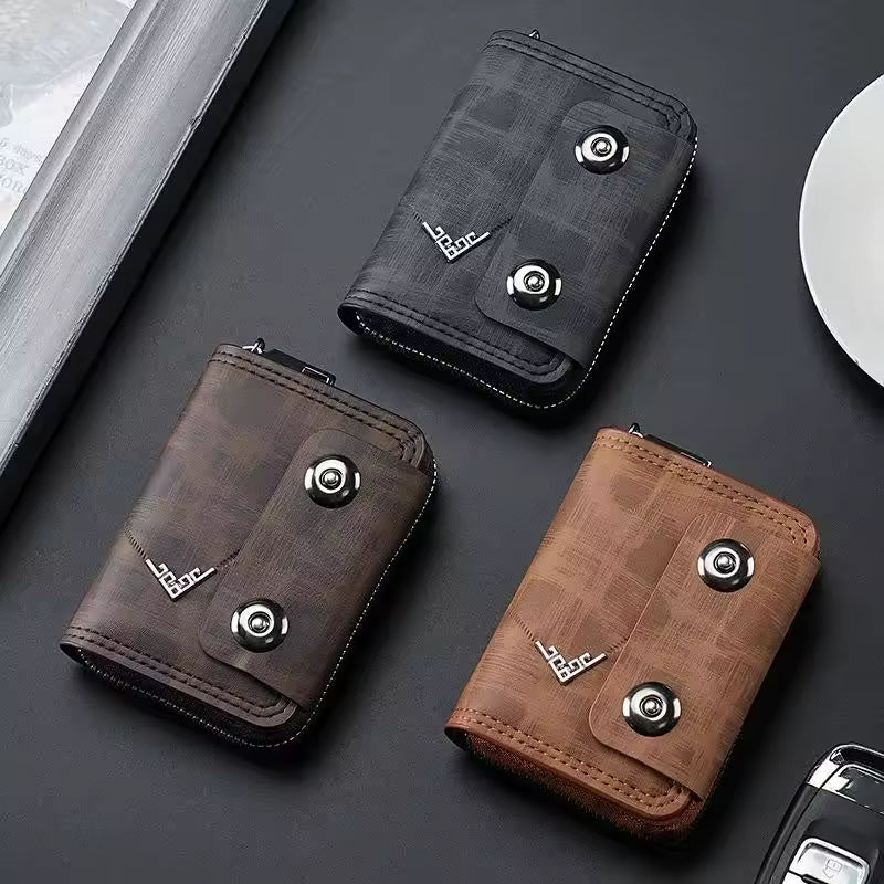 High-Quality Leather Wallet with Double Buckle