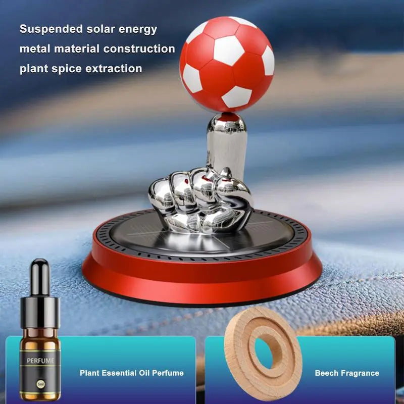 Football Solar Rotating Car Air Freshener Energy Rotating Car Perfume Long-Lasting Fragrance