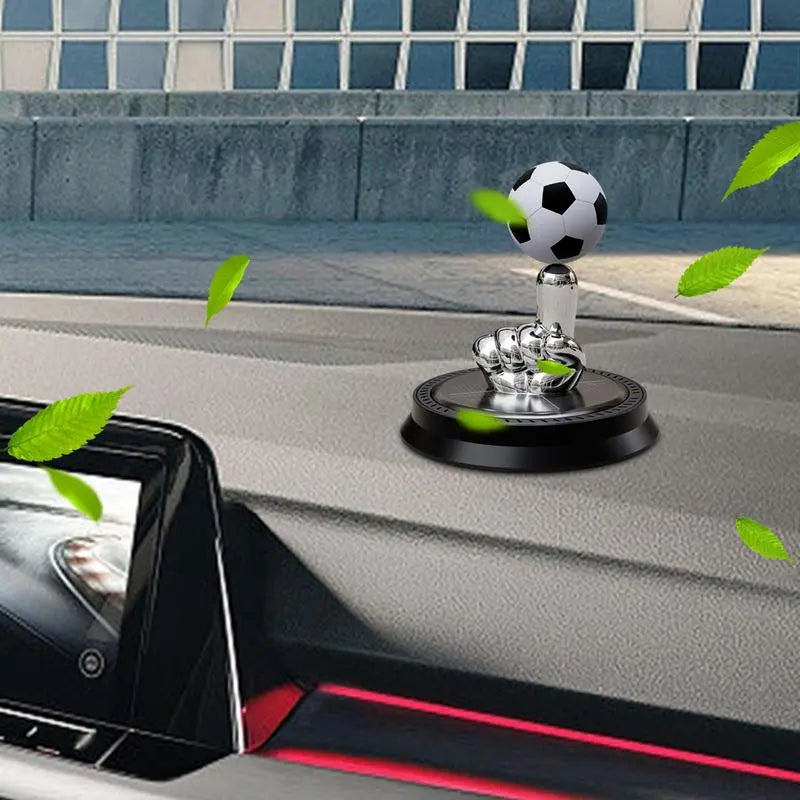 Football Solar Rotating Car Air Freshener Energy Rotating Car Perfume Long-Lasting Fragrance