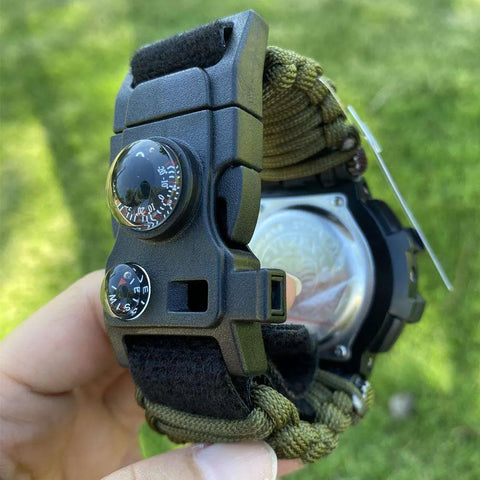 Russian Yuzex Outdoor Survival Paracord Waterproof Military Watch 6 in 1 Multi Functional