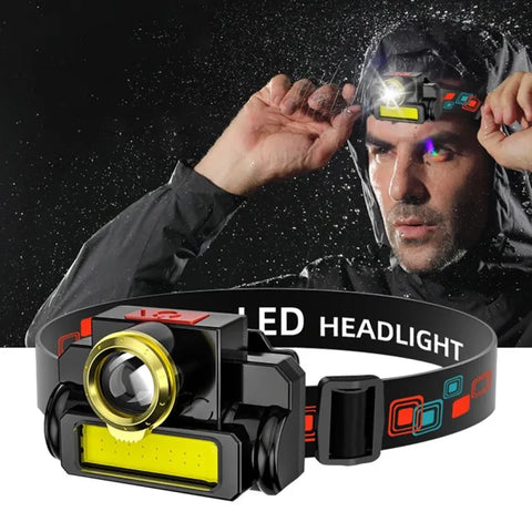 COB Super Headlight Rechargeable Flashlight