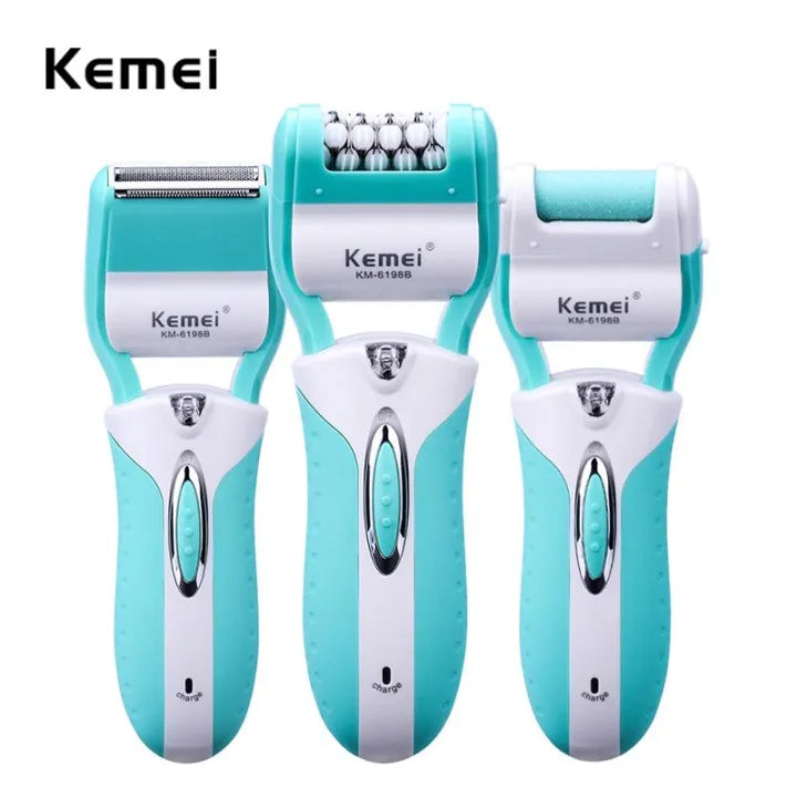 Kemei 3 in 1 Electric Lady Rechargeable Epilator