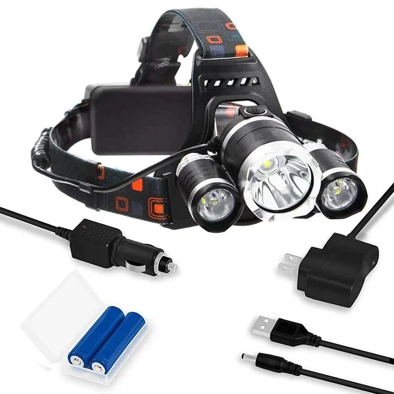 Waterproof Rechargeable Power Headlight - XM-L2 T6 Headlight Torch Rechargeable