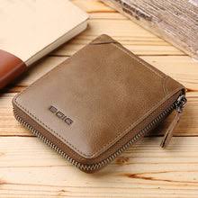 DIDE Brand zipper Men's Leather Wallet Zipper Small Purse Card Holder