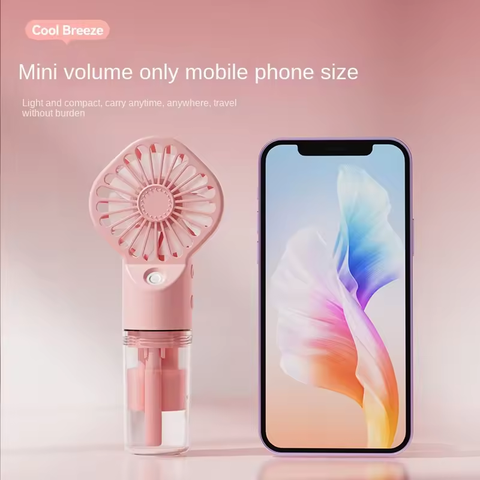 Mini Handheld Fan USB Rechargeable Portable Misting Fan With 4 Adjustable Speed Spray Water