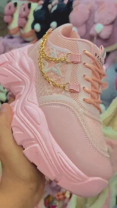 Women's Sneakers Shinny Design Breathable Bling Casual Shoes Sport