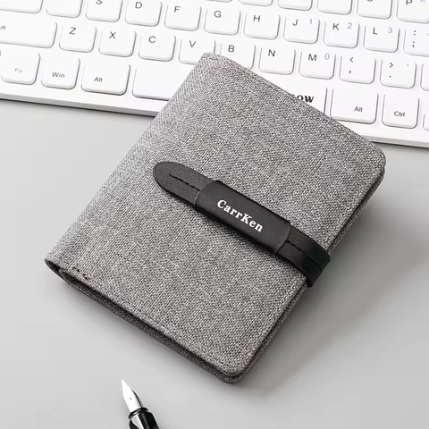 Three-Fold Men Nylon Slim Wallet Card Holder Strap Money Clip