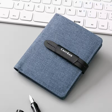 Three-Fold Men Nylon Slim Wallet Card Holder Strap Money Clip