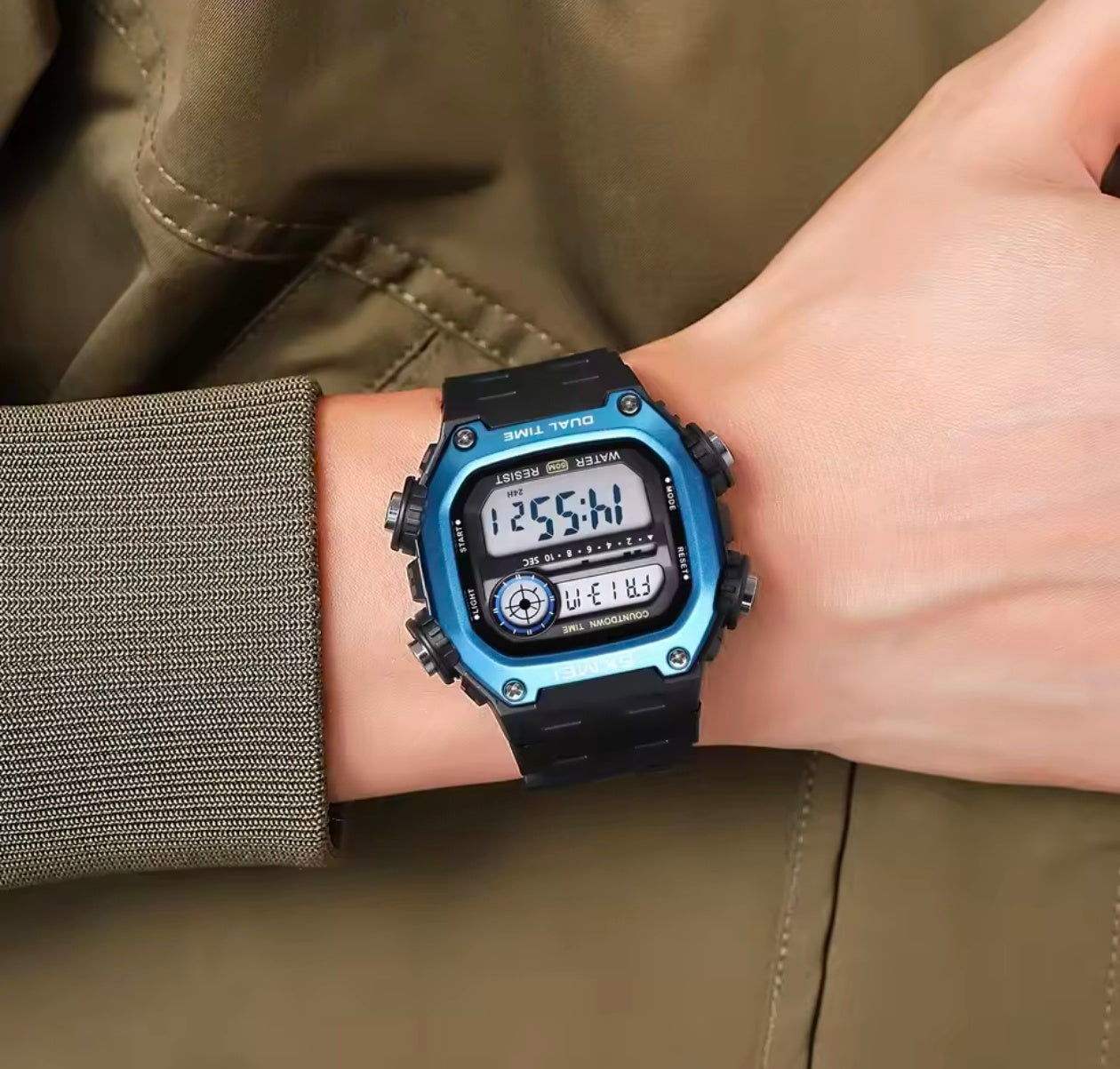 SKMEI LED Digital Sport 5Bar Waterproof Stopwatch