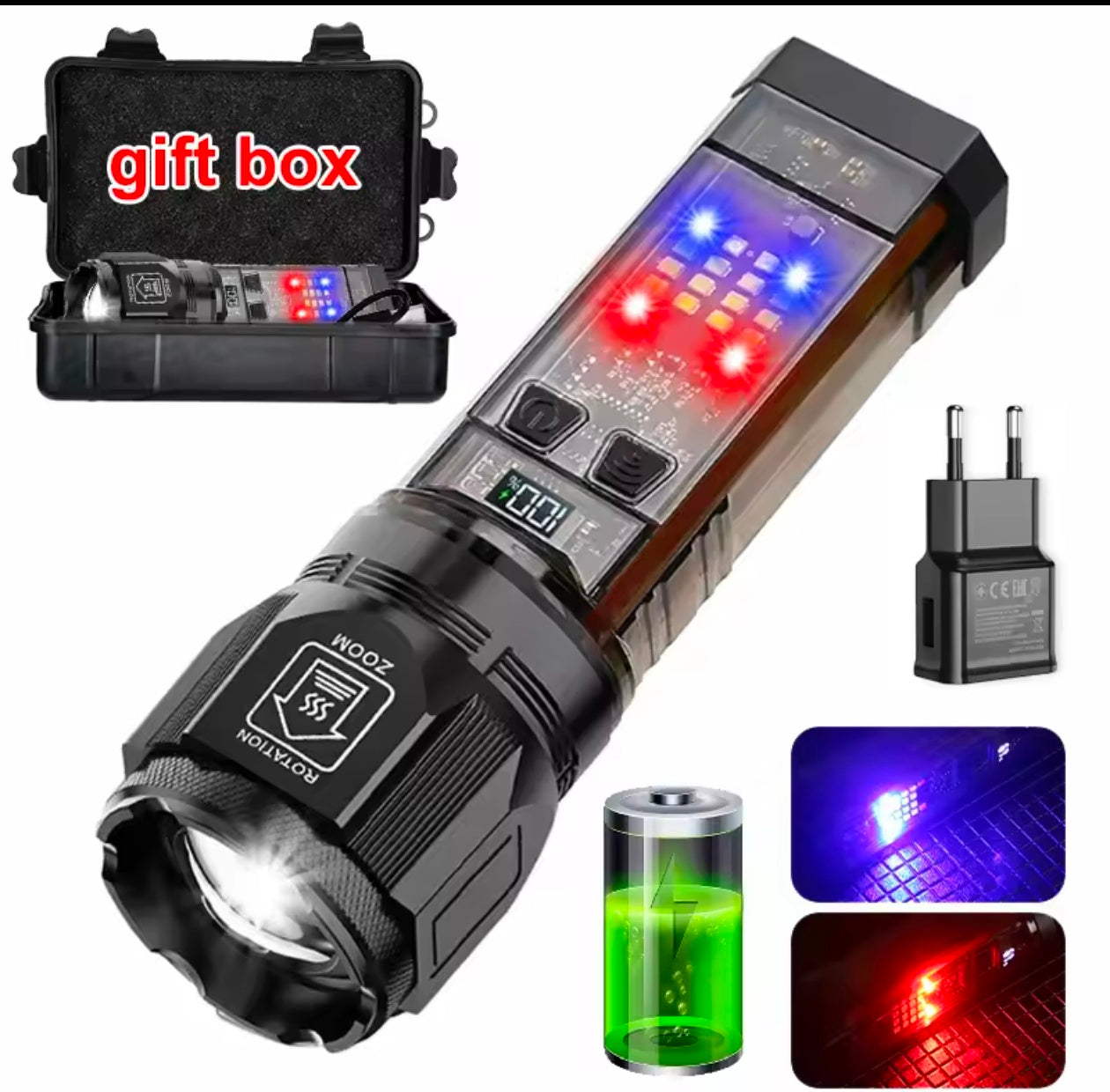Telescopic solar Powerfull Torch & Power Bank Rechargeable