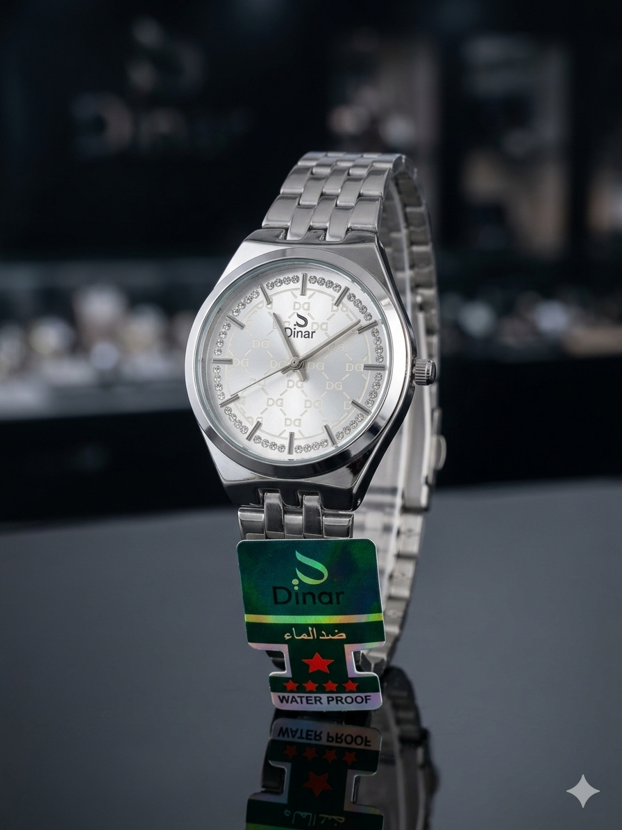 Dinar Brand Luxury ladies Stainless steel New Fashion Watch Waterproof