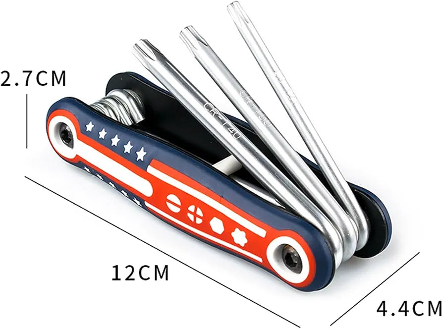 Multipurpose 8 In 1 Folding Screwdriver Bike Cycling Tool Kit for Quick Fixes