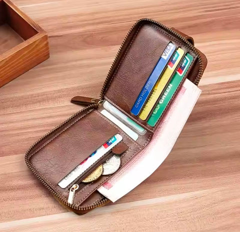 Vintage VIP Leather Short Zipper Wallet Purse