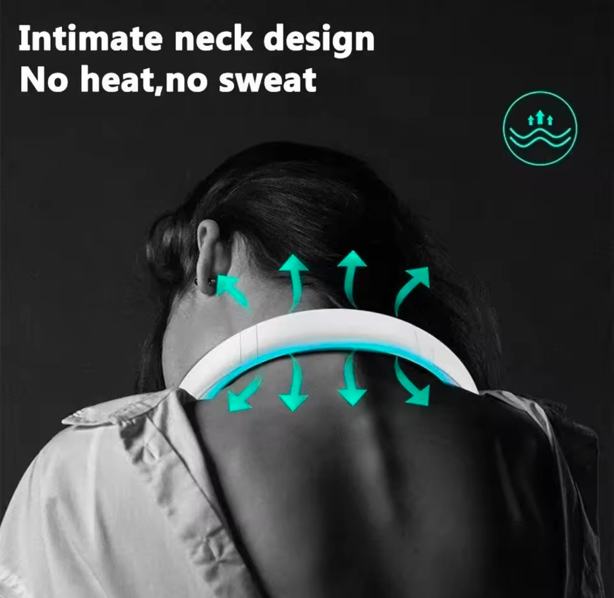 Portable Hanging Neck Fan Rechargeable Air Cooler 3 Speed