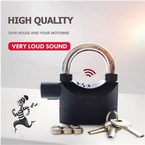 Heavy Duty Security Alarm Lock – Anti-Theft Padlock with Built-in Siren