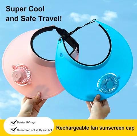 USB Charging Summer Fan Cap Rotatable Sunscreen Cap Fan 3 Speeds
