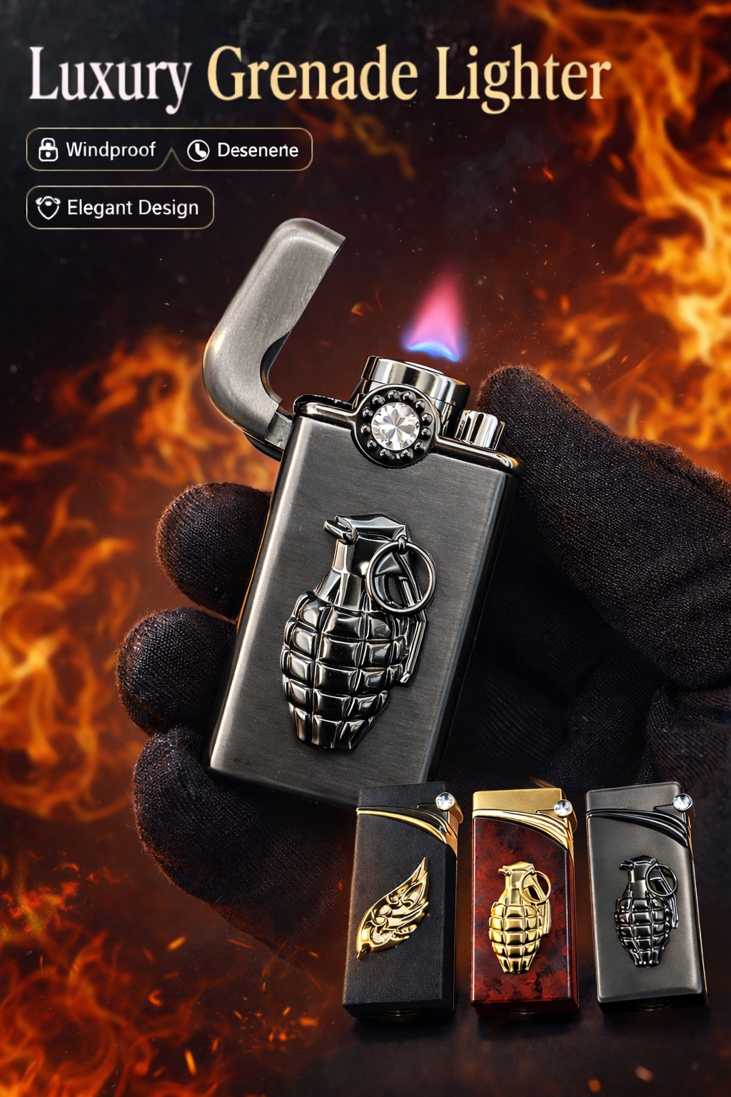 Ace Poker Lighter Green Flame(Gift)